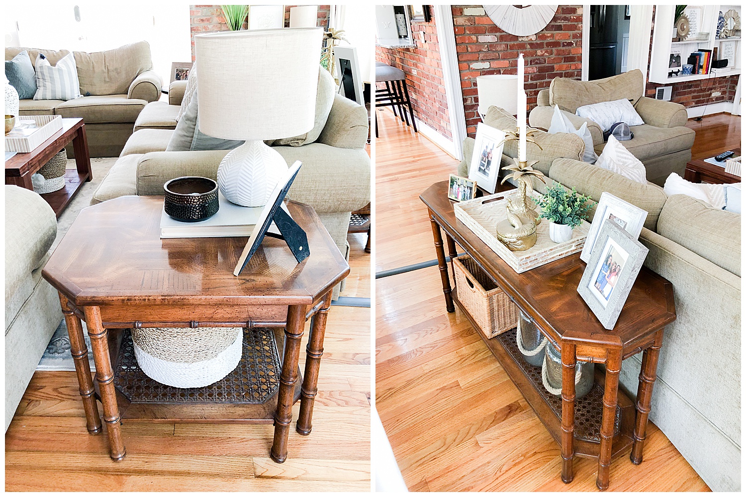 BAMBOO SIDE TABLE AND SOFA TABLE: $80