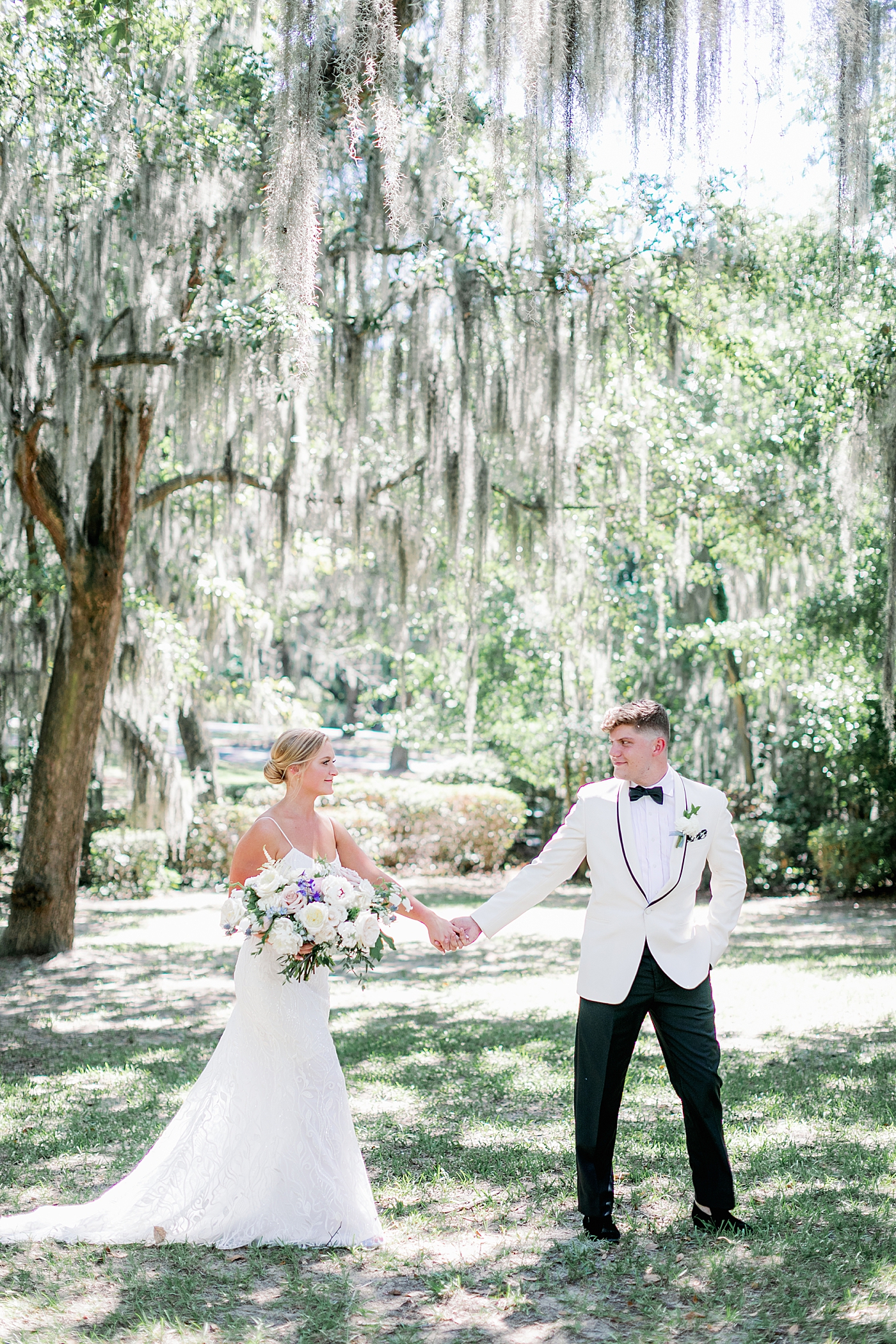 Bride and groom portraits during their Elegant Grandmillenial Charleston Wedding | Images by Annie Laura Photography