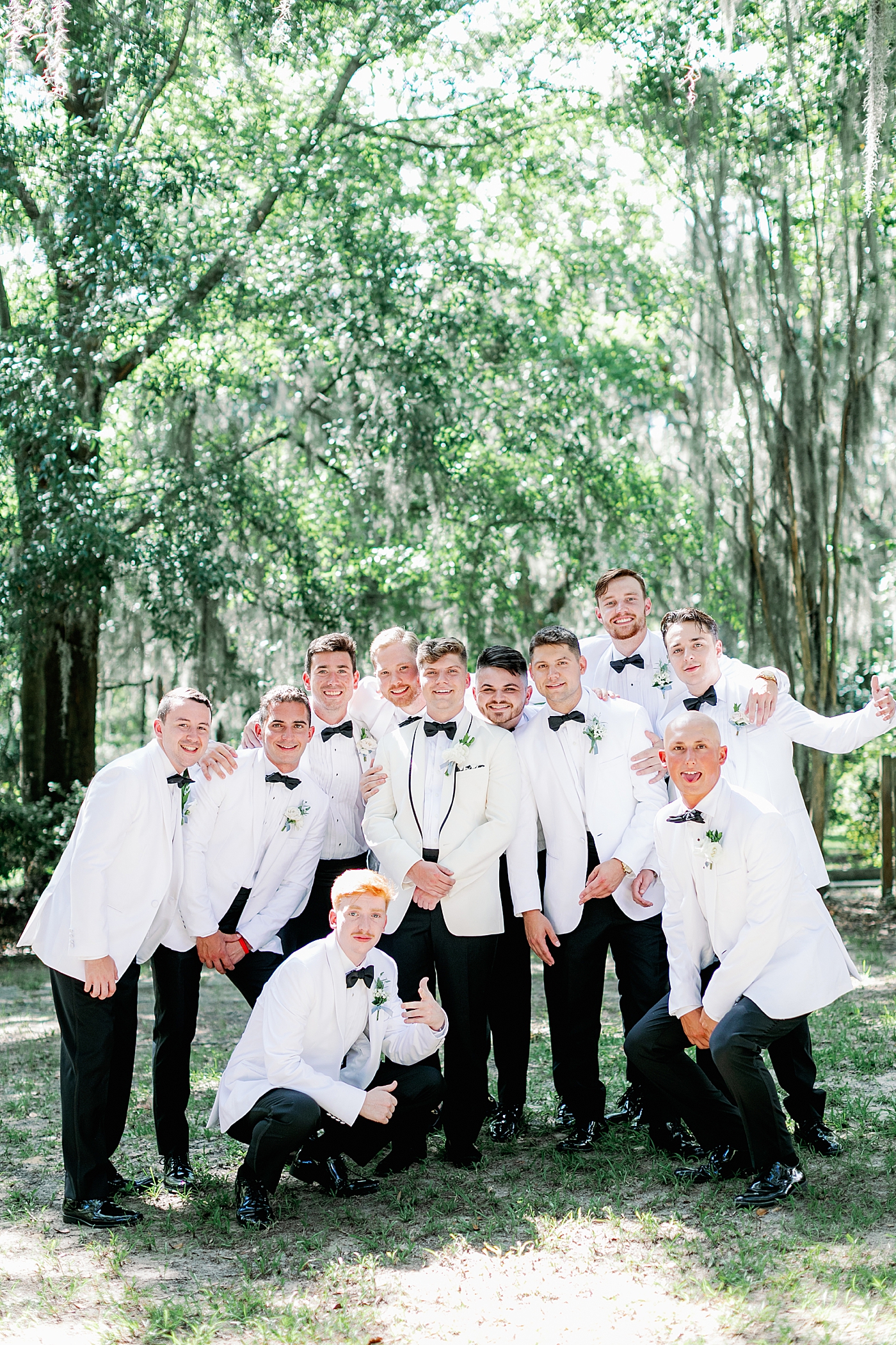 Groom with groomsmen during Elegant Grandmillenial Charleston Wedding | Images by Annie Laura Photography