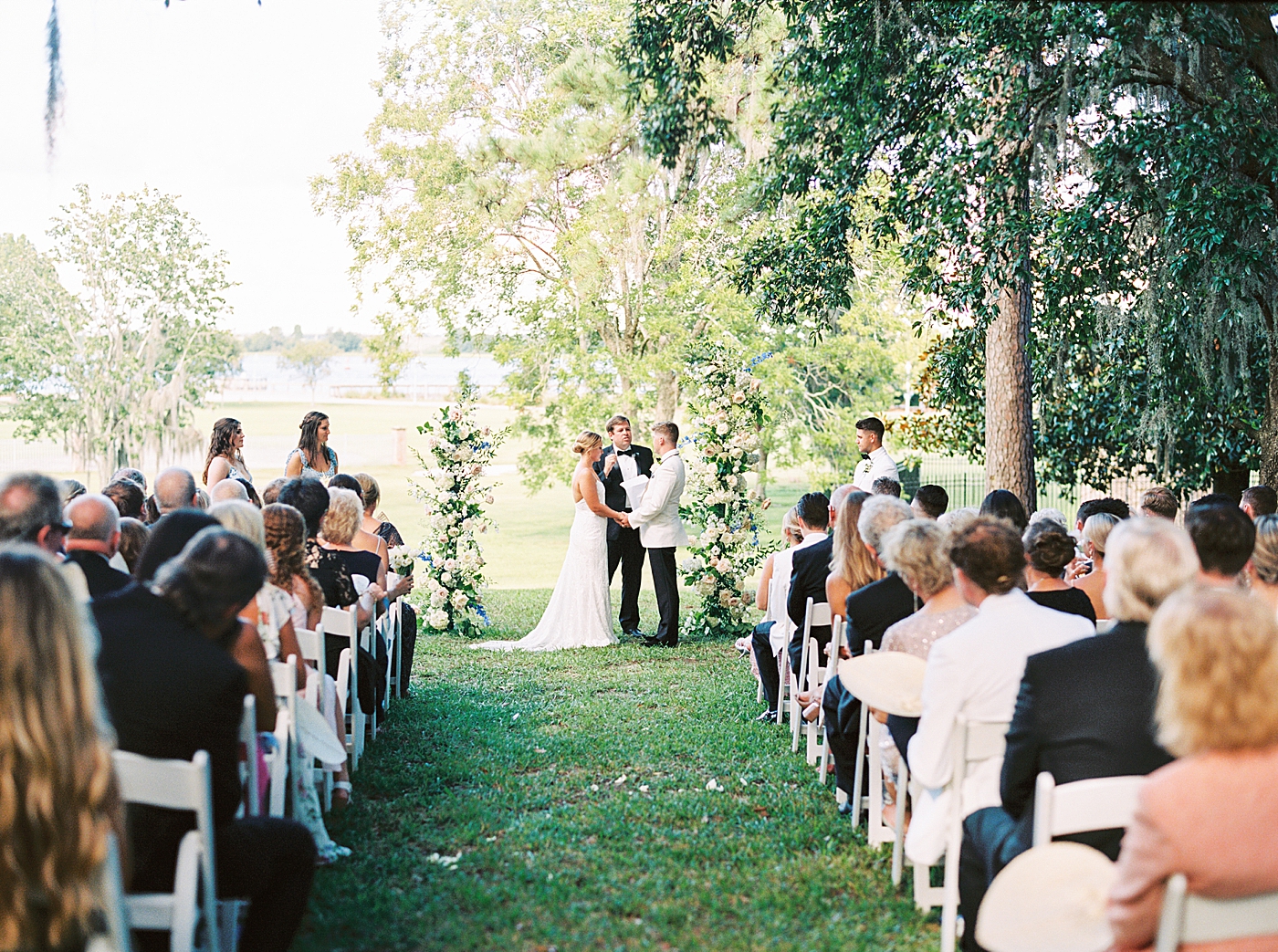 Beautiful outdoor ceremony during spring wedding | Images by Annie Laura Photography