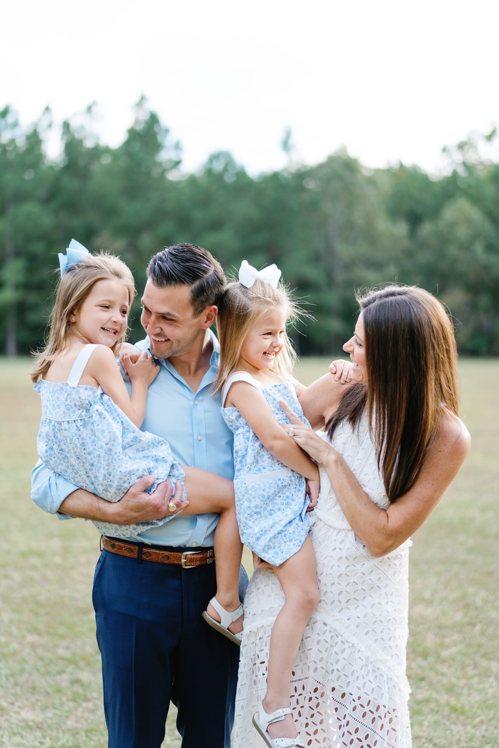 Family of four during their columbia sc fall family session